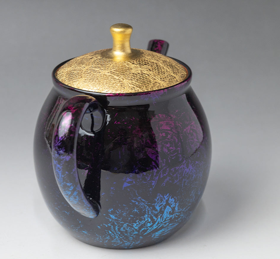 Tenmoku Style Rainbow Kyusu by Shoryu - Close Up | Coffee and Tea Gifts