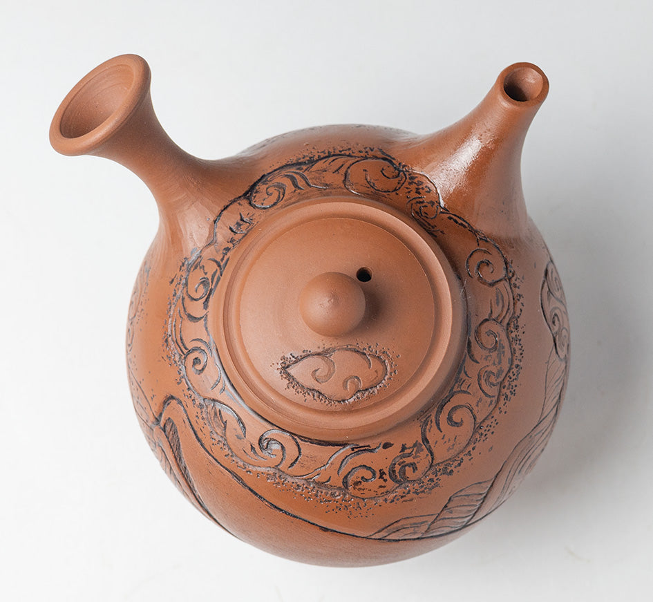 Whale Engraved Shudei Teapot by Konishi Yohei & Yukari - View 6 | Coffee and Tea Gifts