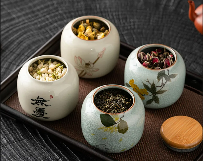 Ceramic Coffee & Tea Caddy Set