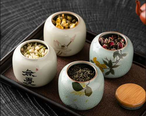 Ceramic Coffee & Tea Caddy Set