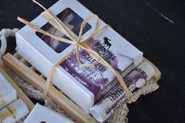 Organic Goat Milk Soap and Lip Balm Set - Detail View | Coffee and Tea Gifts