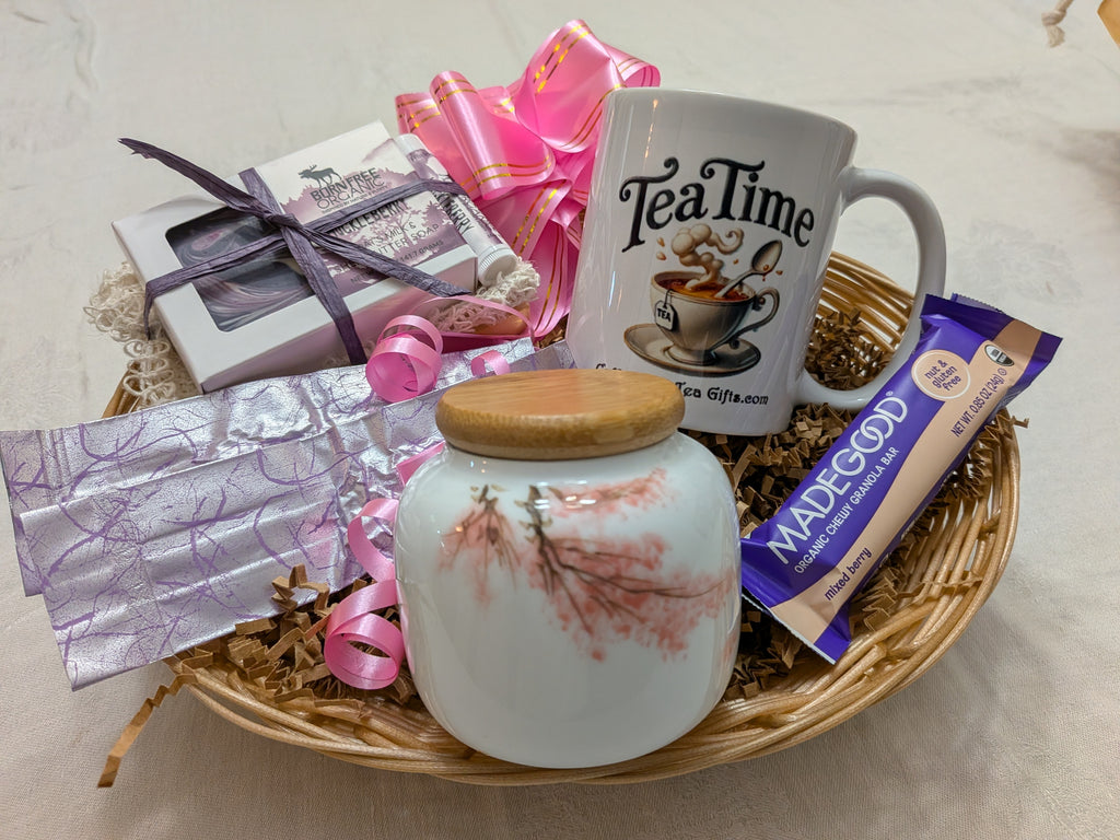 Four Seasons Oolong Tea Gift Basket with Goat Milk Soap & Lip Balm