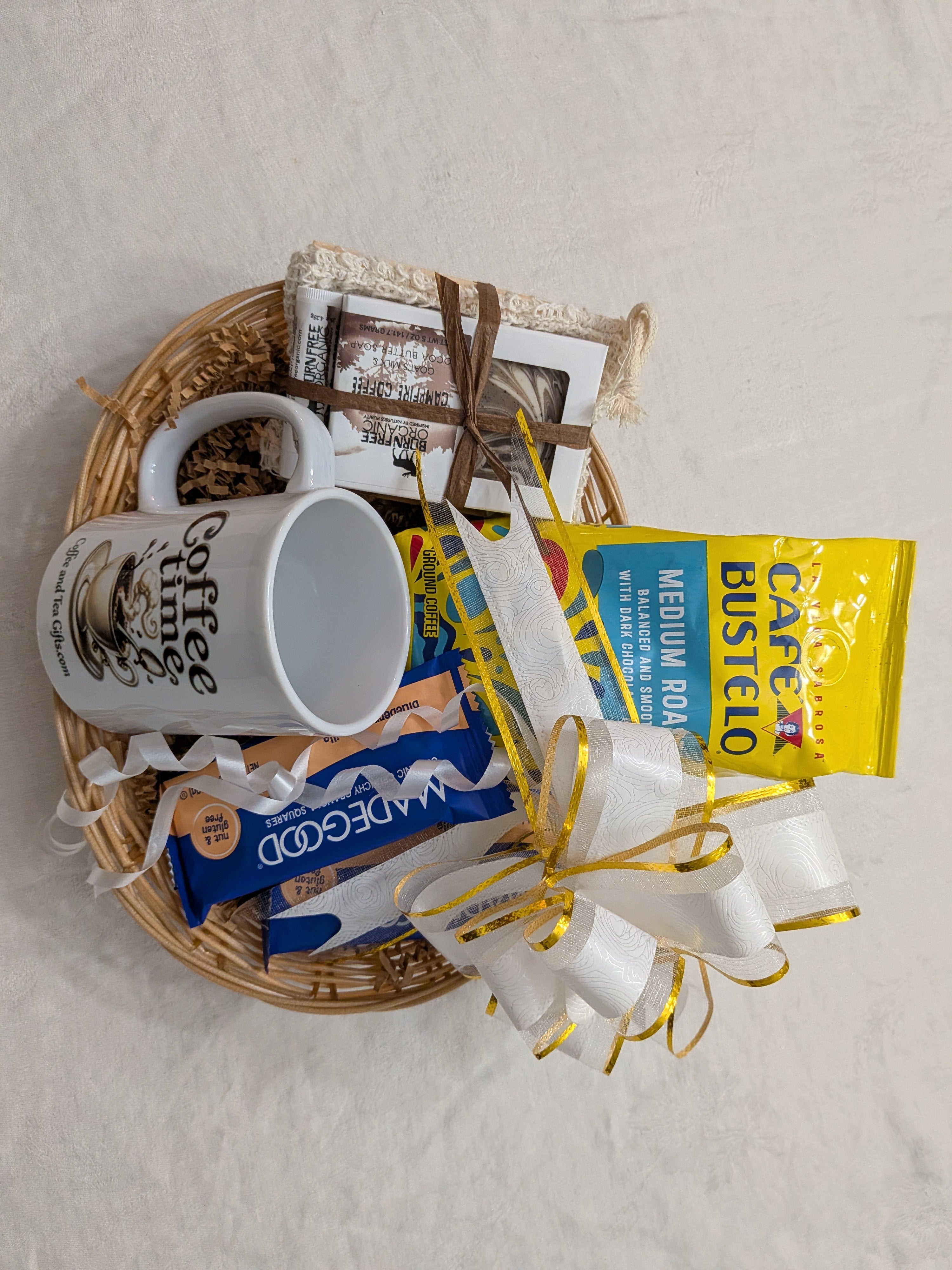 Cafe Bustelo Ground Coffee Gift Set with Goat Milk Coffee Soap & Lip Balm