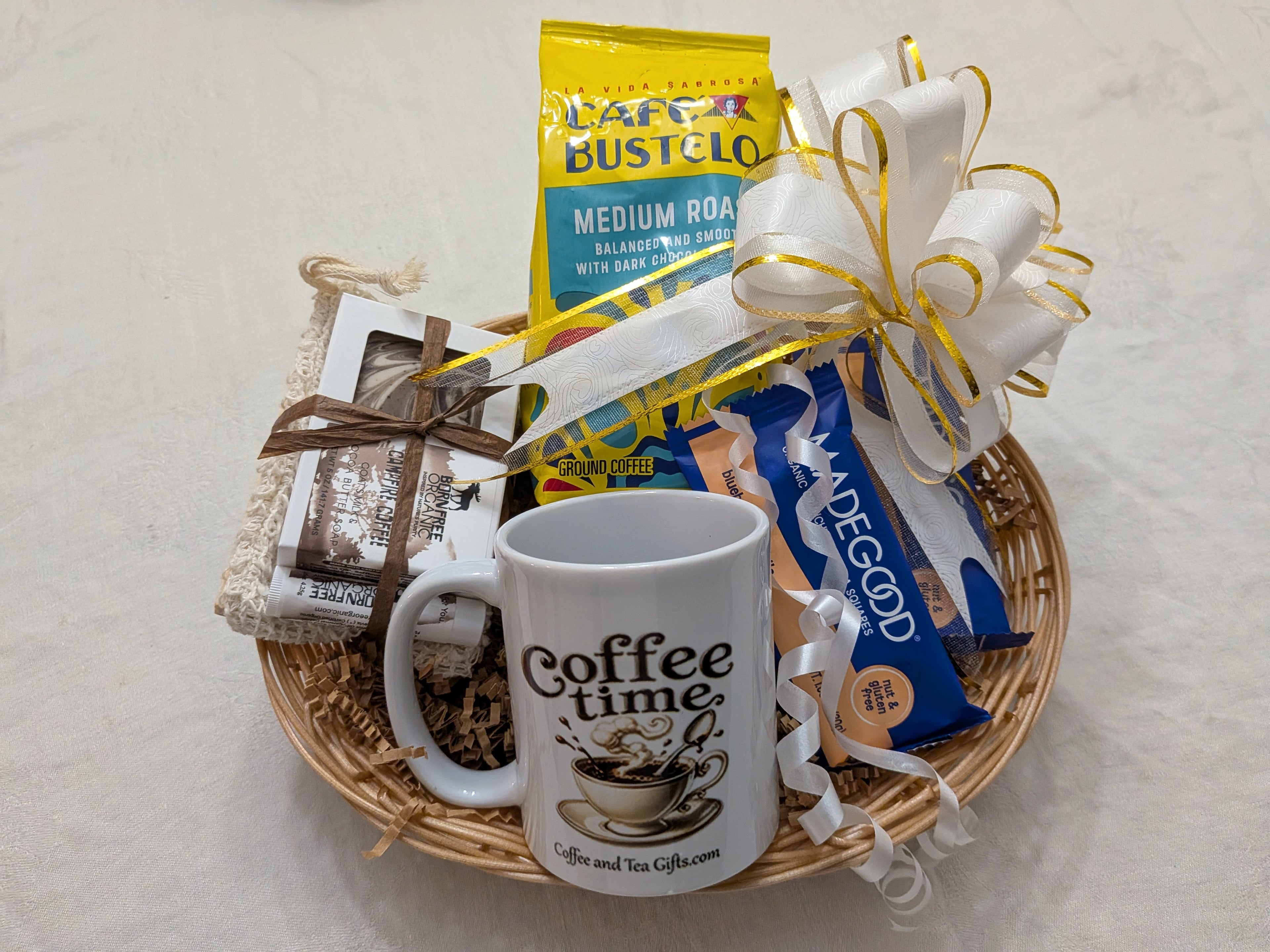 Cafe Bustelo Ground Coffee Gift Set with Goat Milk Coffee Soap & Lip Balm