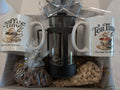 Large Coffee & Tea Brewer, Mugs & Snacks Gift Box — Deluxe Set