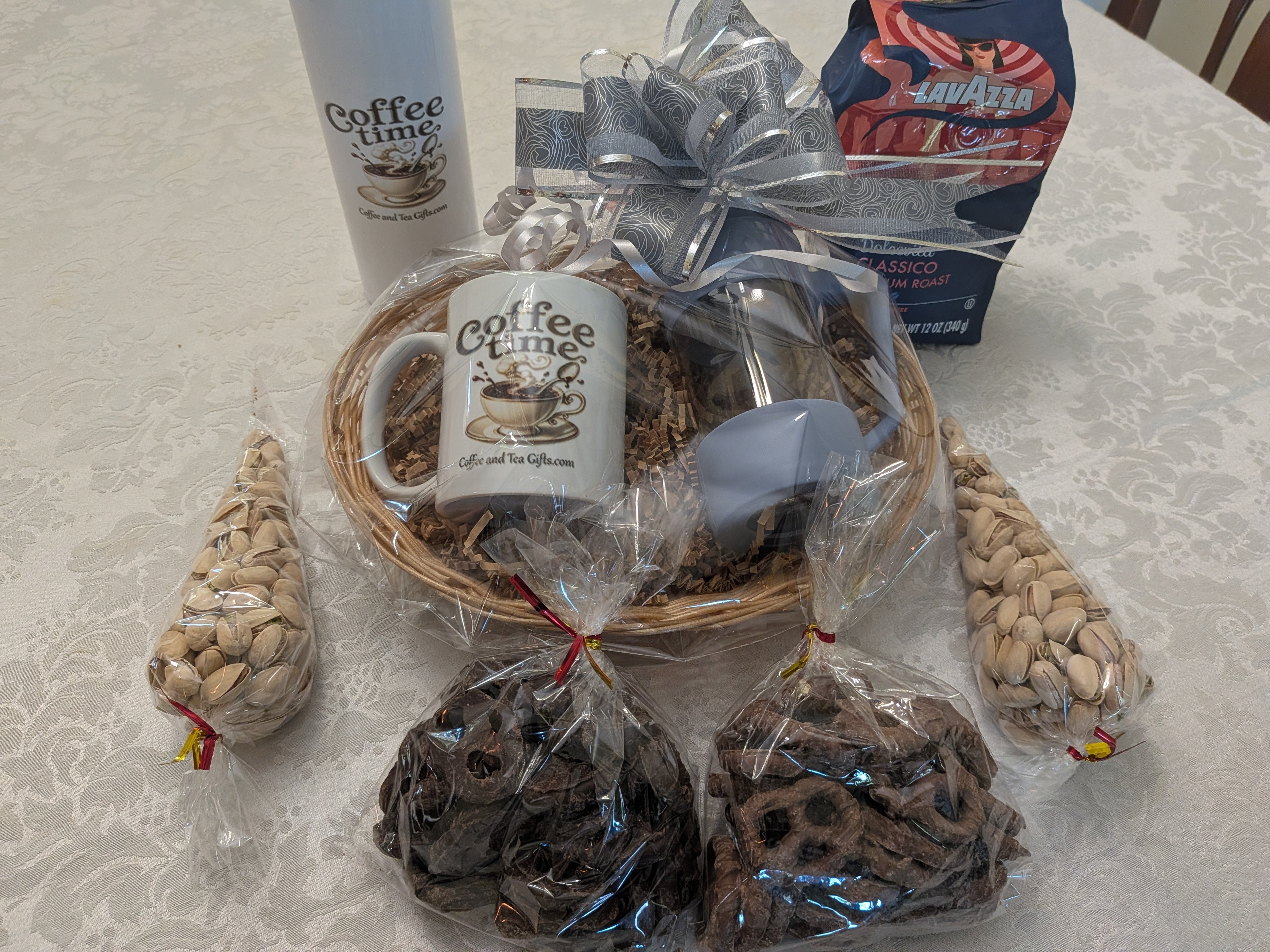 Individual Coffee Time Brewer & Mug Gift Basket — Single Serve Gift