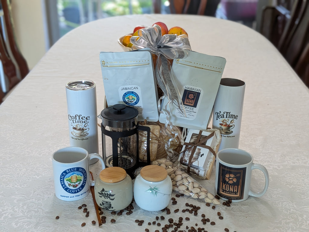 The Ultimate Coffee Connoisseur Gift Basket — Blue Mountain & Kona Coffee Set
