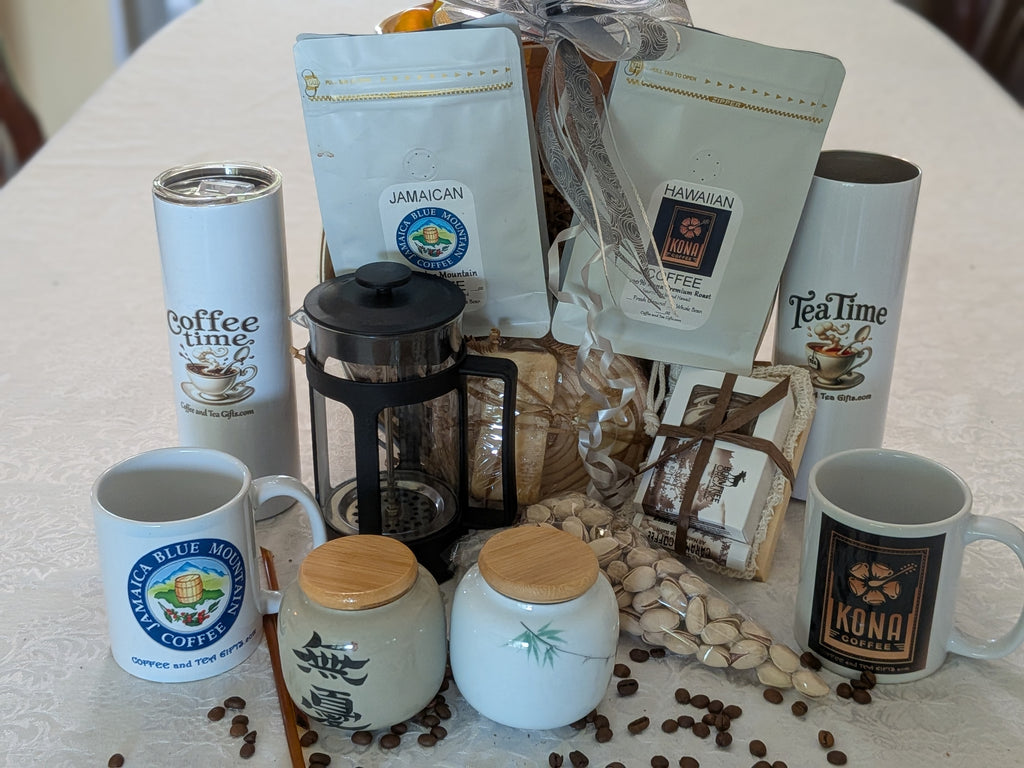 The Ultimate Coffee Connoisseur Gift Basket — Blue Mountain & Kona Coffee Set