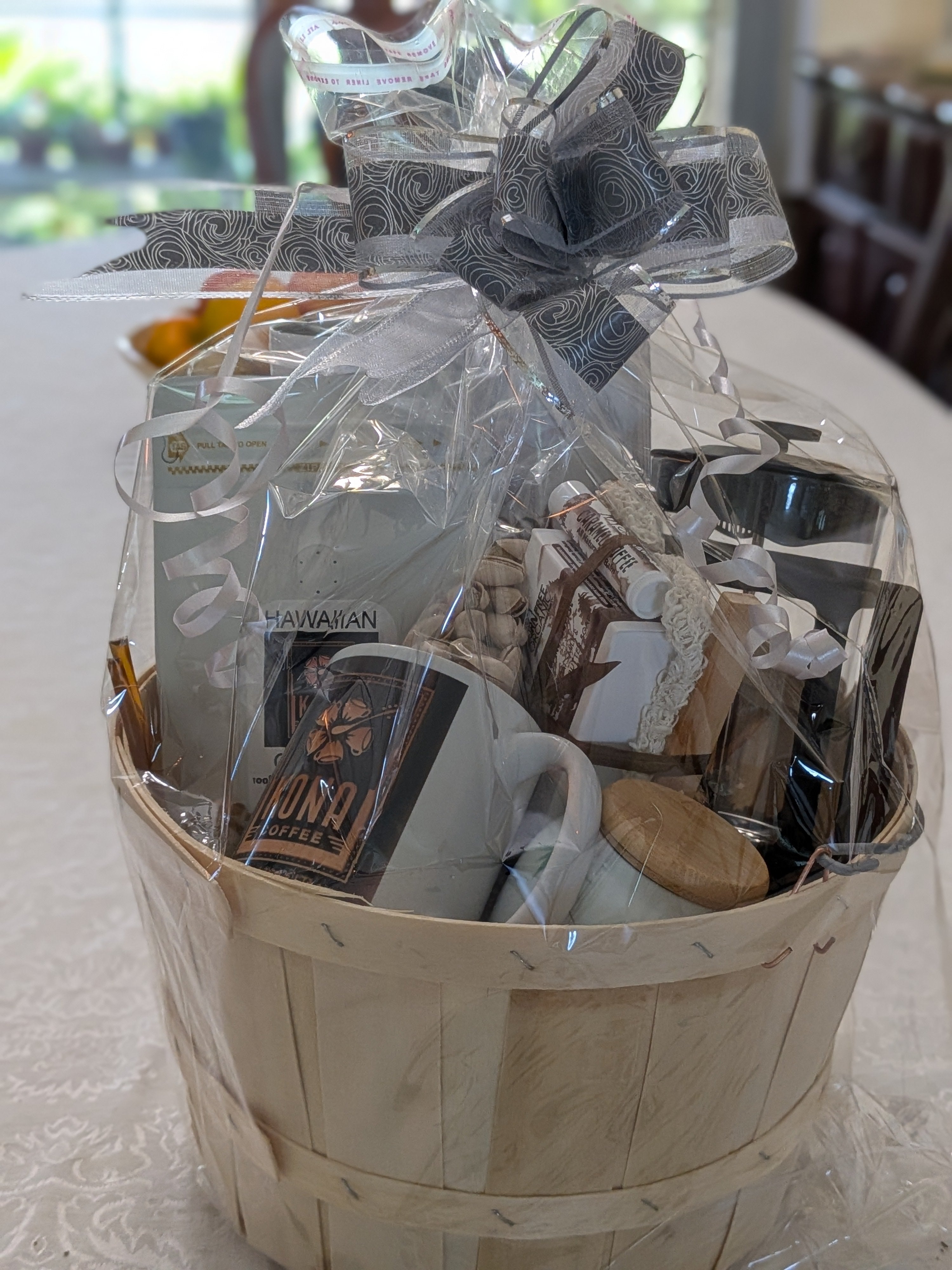 Premium Hawaiian Kona Coffee Gift Basket — Brewer, Mug & Soap Set