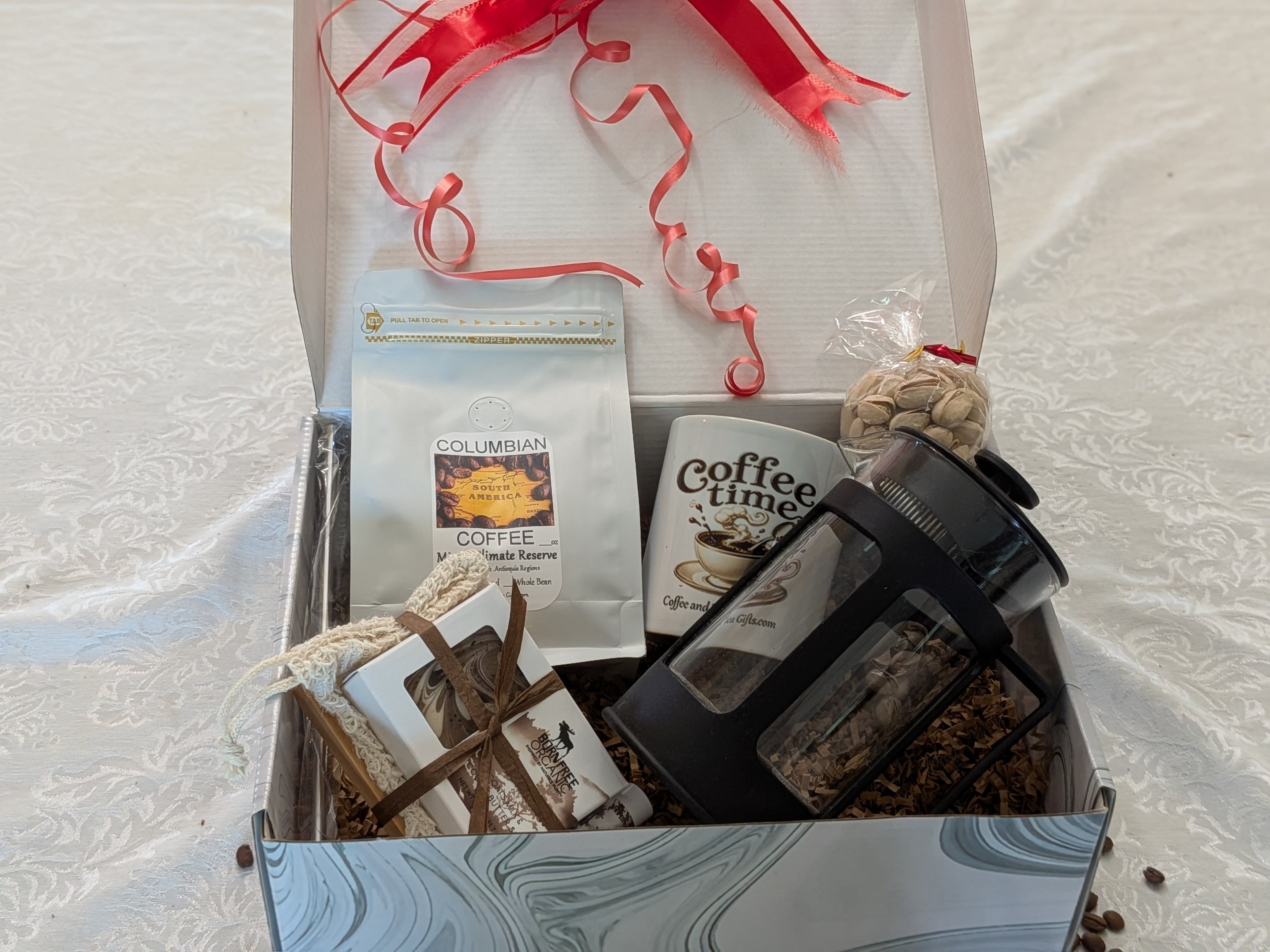 Colombian Micro-Climate Reserve Coffee Gift Box — Brewer, Mug & Soap Set