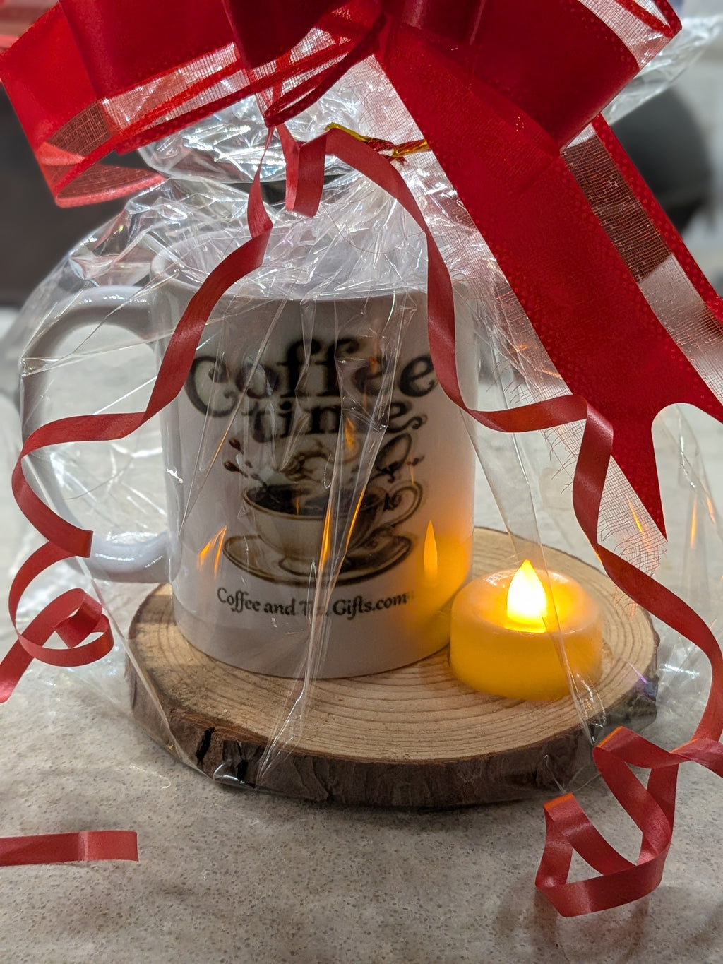 Coffee Time Mug & Cedarwood Lighted Coaster Gift Set