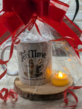 Tea Time Mug & Cedarwood Lighted Coaster Gift Set | Coffee and Tea Gifts