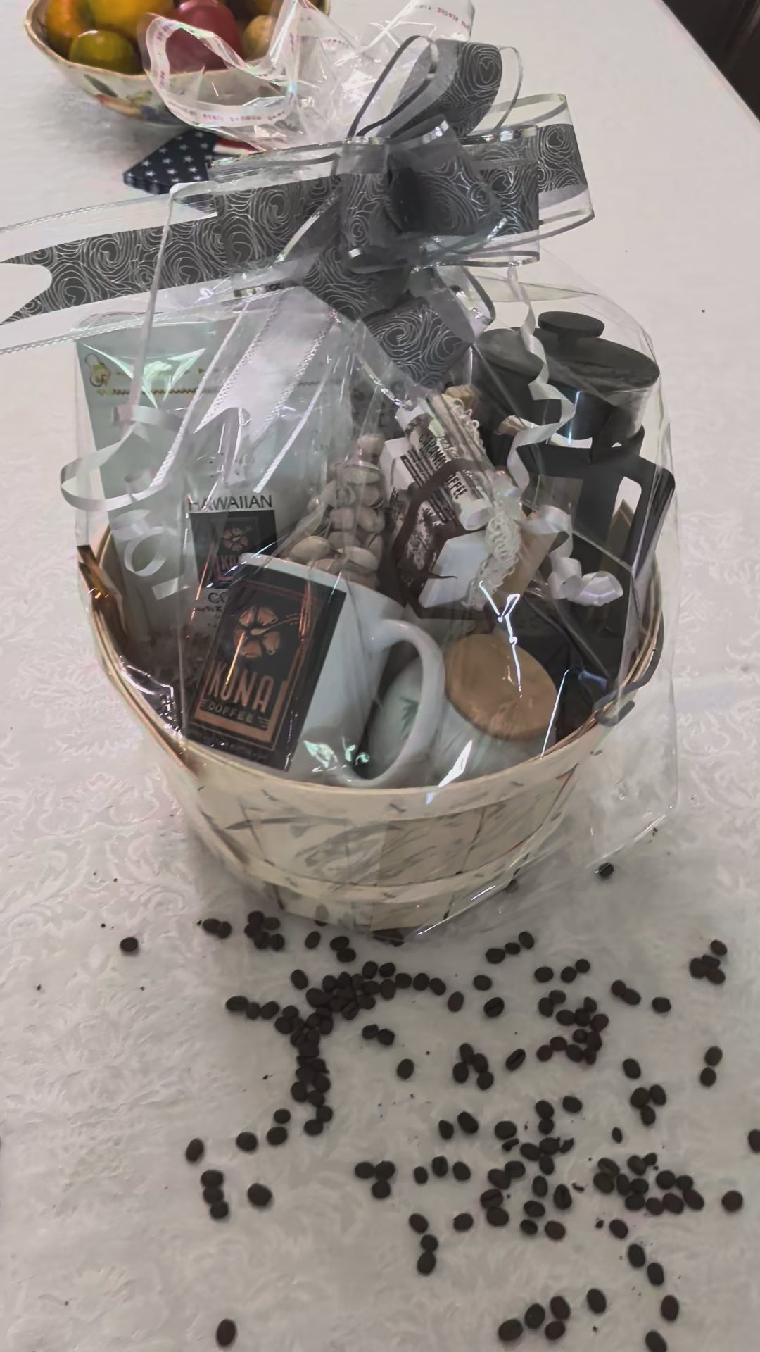 Premium Hawaiian Kona Coffee Gift Basket — Brewer, Mug & Soap Set