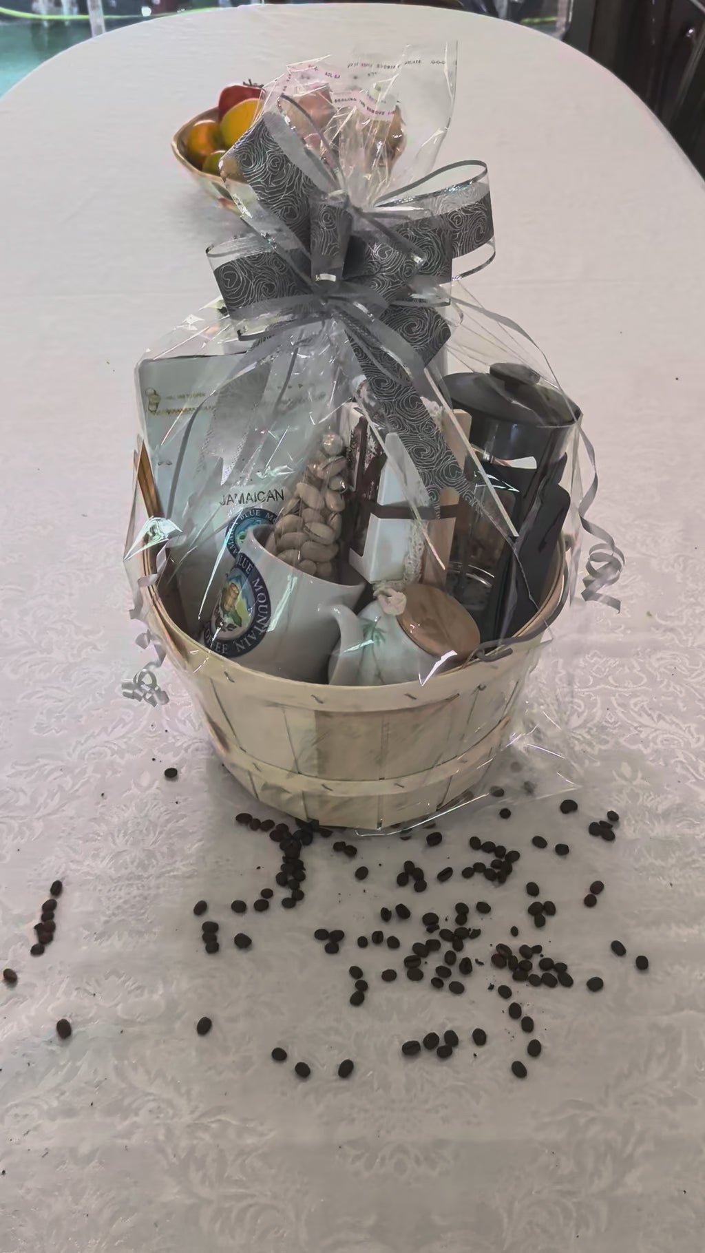 Premium Jamaican Blue Mountain Coffee Gift Basket — Brewer, Mug & Soap Set