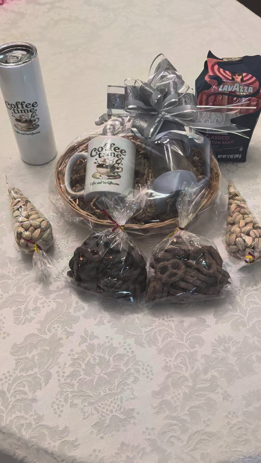 Individual Coffee Time Brewer & Mug Gift Basket — Single Serve Gift
