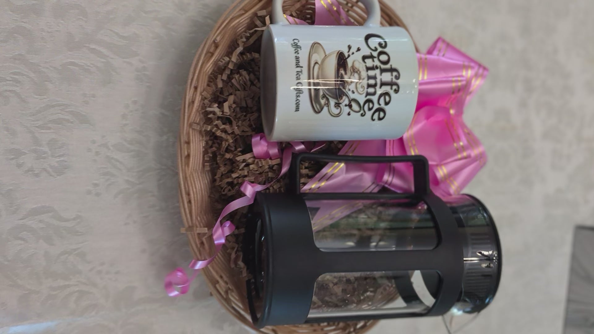 Large Coffee Brewer & Mug Gift Basket — Premium Coffee Lovers Gift