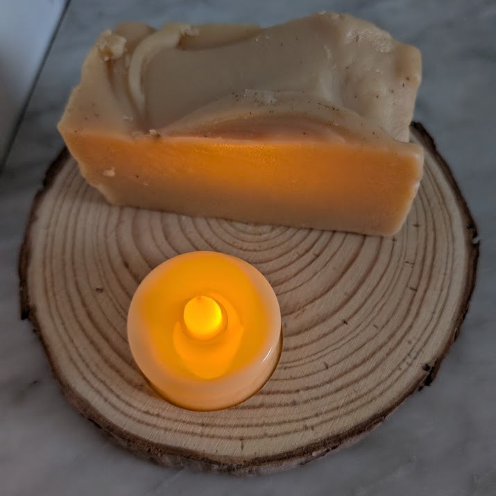Goat Milk Soap and Lighted Cedarwood Soap Tray
