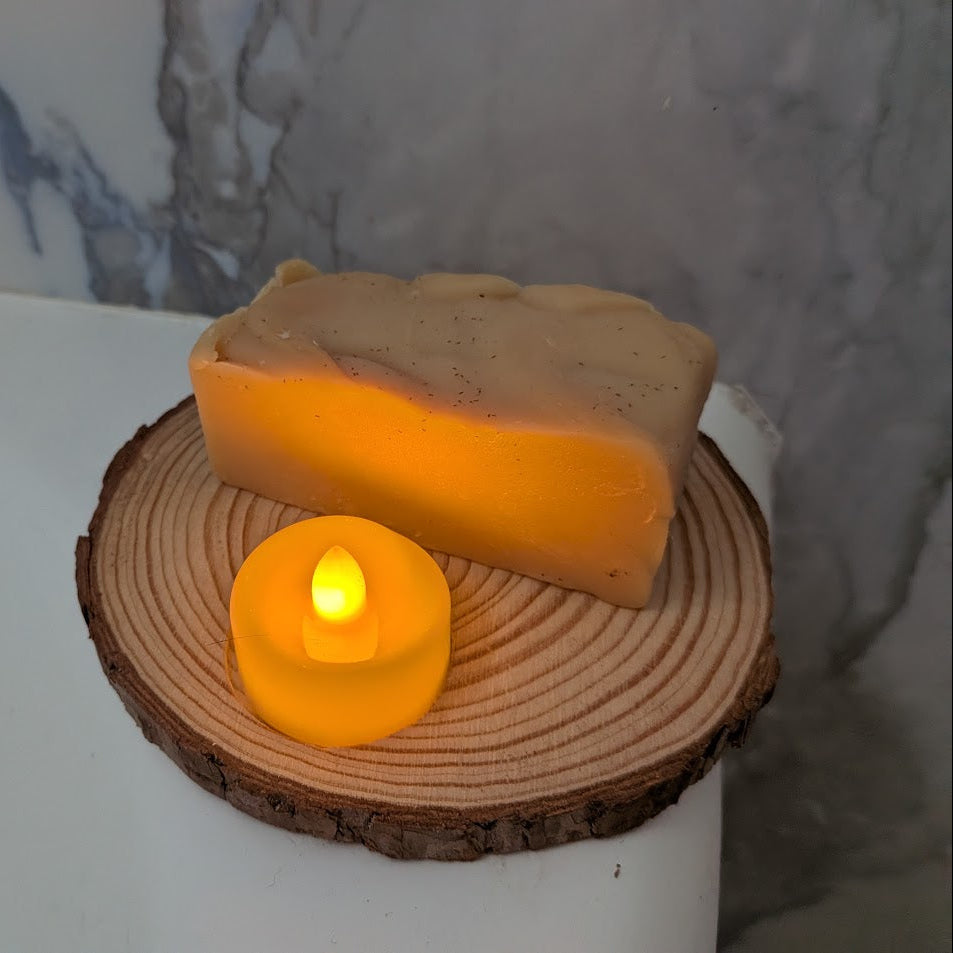 Goat Milk Soap and Lighted Cedarwood Soap Tray